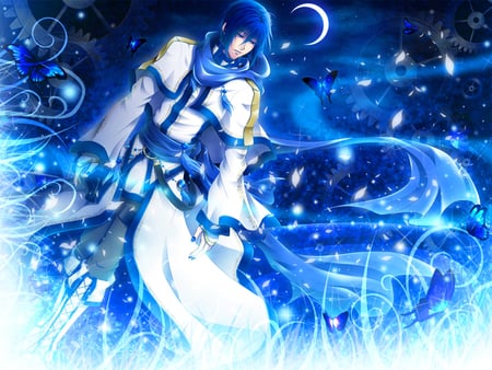 Blue - men, blue, magic, anime, guy