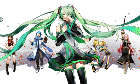 Vocaloids - rin, music, anime, miku, lin, luca