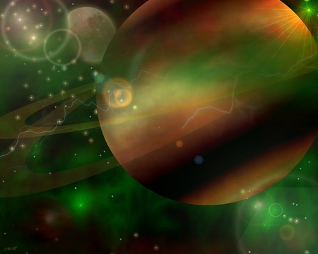 Gas Atmosphere - space, abstract, planets, science fiction, fantasy, sci fi, photo shopped, 3d