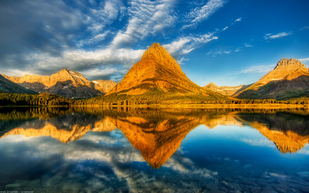 Pyramide naturelle - nature, lake, mountain, reflection, clouds, pyramide naturelle