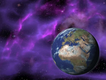 nebula earth - space, abstract, planets, 3d, earth, nebula