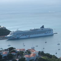 Cruise ship docked in St. Thomas