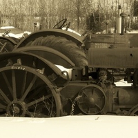 Rusty antique tractor