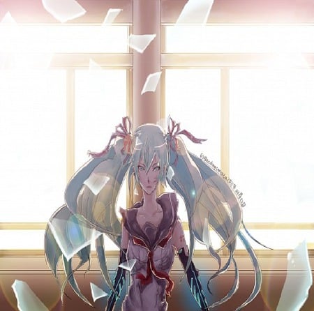 the disserpearance of hatsune miku - love, china, japan, glass, heart, sad, blood