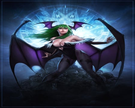 Darkness Morrigan - vampire, darkstalkers, capcom, light, morrigan, darkness, sexy, video game