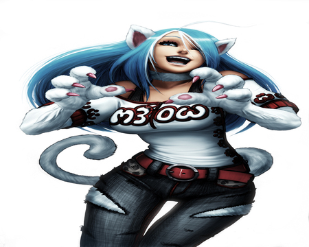 Meow - tail, neko, darkstalkers, sexy, capcom, cat, video game, felicia, meow