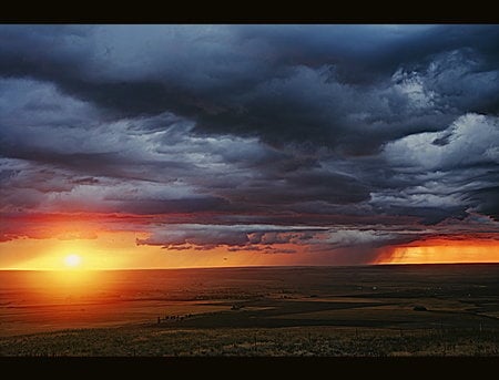 Its coming - sunset, dark, landscape, storm