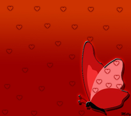 Butterfly Wallpaper - abstract, red, butterfly, wallpaper, hearts