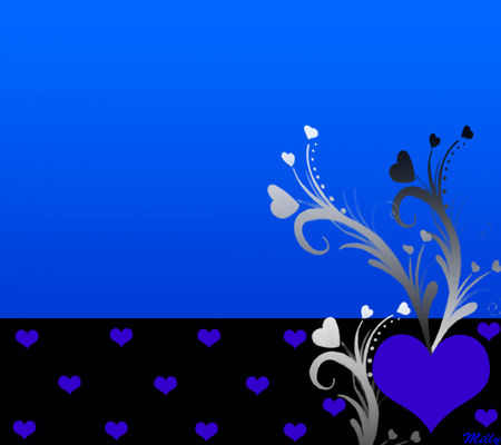 Abstract Wallpaper - abstract, black, blue, wallpaper, hearts