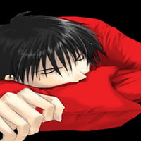 Sleeping anime boy BlackRed