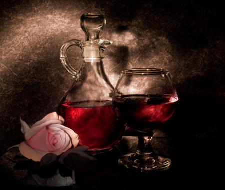 Still Life - still, wine, seduction, red, rose, live, life