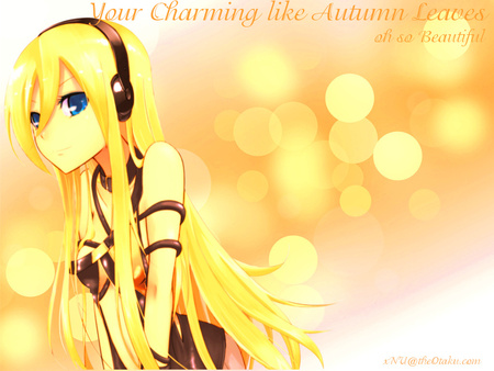 Autumn Leaves - rin, vocaloid, yellow, miku, hatsune, luka