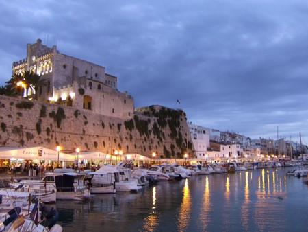 Minorca Citadel - water, minorca, lights, island, citadel, reflection, sky