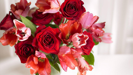 Bunch of flowers - nice, nature, roses, bunch of flowers, pink, flowers