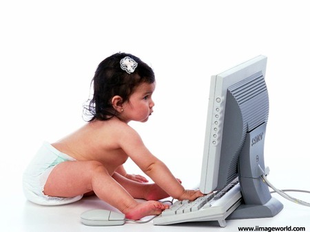 Baby with pc