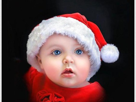 Little Santa Claus - santa, people, baby, hat, holiday, christmas