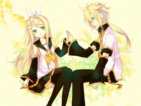 Oh - len, rin, kagamine, twins, vocaloid, hair, anime, blonde