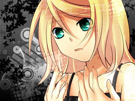 Rin - girl, rin, kagamine, vocaloid, hair, anime, blonde