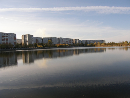 Energodar canal - ukraine, river, canal, sunset, energodar