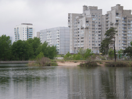 View of Energodar canal - beach, ukraine, river, canal, energodar