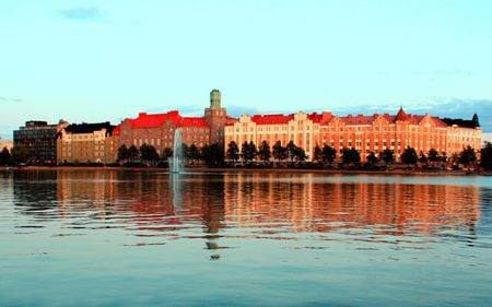 Helsinki - houses, ocean, hakaniemi, trees