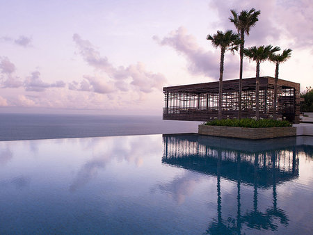 Ocean Cabana - pool, view, palm trees, dusk, cabana, ocean