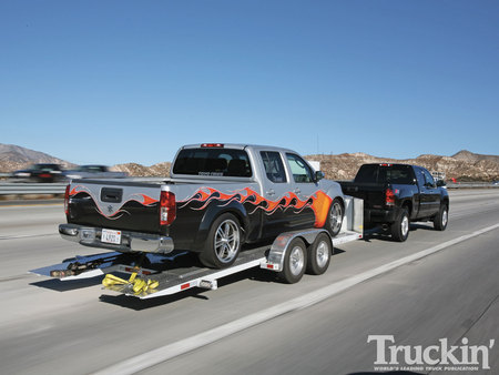 Truck - trailer, truck, a, towing