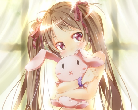 Cute - rabbit, kid, anime, girl, cute, long hair