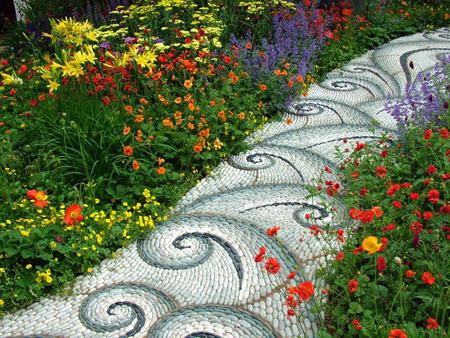 Flowers - flowers, design, mosaic, nature