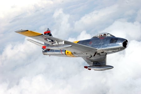 A Sabre in the Clouds - north, f86, sabre, air, jet, force, american