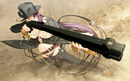 Wait Min... - hat, belt, female, cowboy, glasses, zoku satsuriku no django jigoku no shoukinkubi, gun, lily salvatana