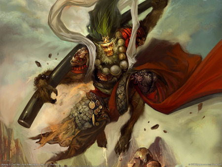 Wukong - warrior, angry, fantasy, cg, hd, devil, adventure, digital, character, demon