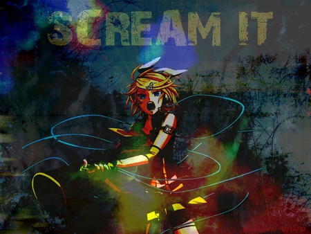 Scream It - rin, scream, vocaloid, miku, kagamine, hatsune