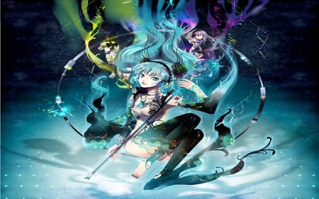 Vocaloids - luka, vocaloids, rin, kagamine rin, megurine luka, miku, miku hatsune, underwater