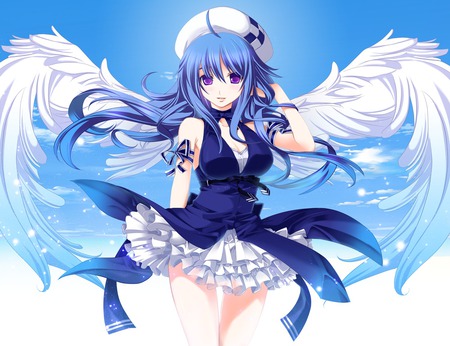 Arin - wings, arin, cute, clouds, anime, pangya, girl