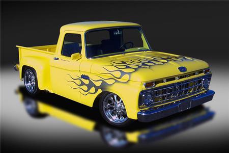 1965 Ford F-100 - truck, f100, flames, ford, custom