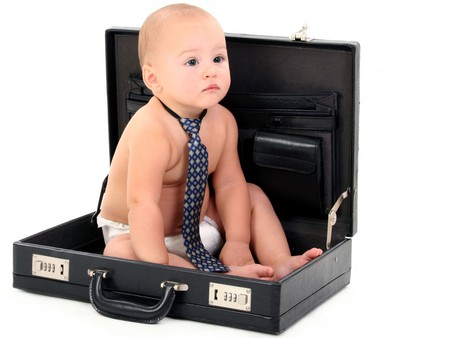 Baby in a suitcase - boy, kid, people, baby, suitcase