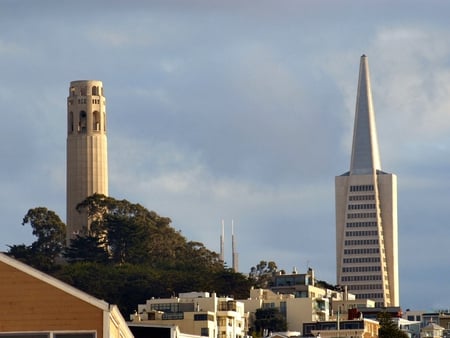 San Francisco Skyline F1 - transam, cityscapes, san francisco, photography, coit tower, photo