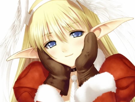 Cute Elf - anime girl, blush blushing, beautiful, hot, beauty, elf, elf ears, cute, sexy, blue eyes