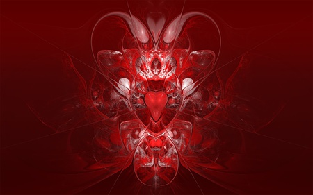 Red Romance - romance, abstract, 3d, red