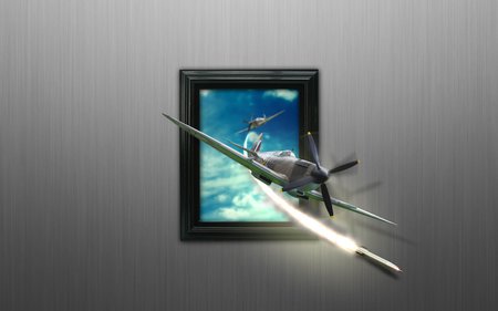 Out of the Blue - aircraft, abstract, military, artwork