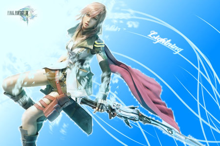 Lightning - female, long hair, pink hair, video game, final fantasy, ff13, studio, final fantasy xiii, square enix, series, lightning, aqua eyes, character