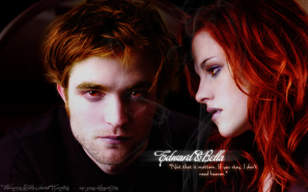 Edward and Bella - actors, kristen stewart, bella, actresses, movies, stars, edward, robert pattinson