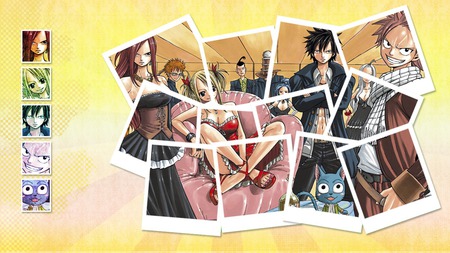 Fairy Tail <3 - heartfilia, hiro mashima, scarlet, happy, memories, heartphilia, lucy, dragonil, dragneel, fullbuster, fairy tail, elza scarlet, rave master, natsu, erza, polaroid, gray