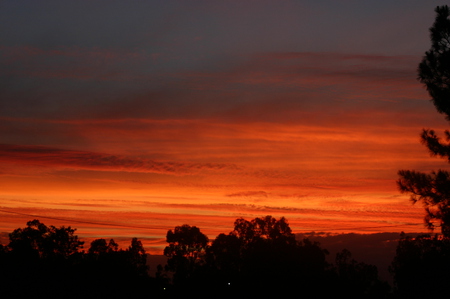 prelude to a Lunar Eclipse - sunset, orange, awsome, beautiful