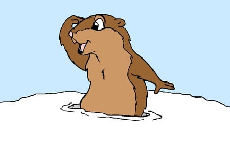 Groundhog - winter, feb2, groundhog, shadow