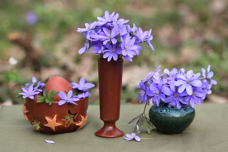 Easter flowers - flowers, easter, vase, nest, beautiful, egg, still life