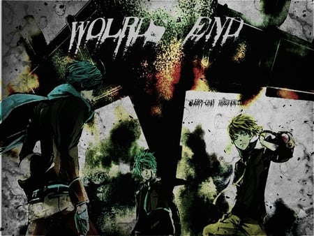 Worlds End - airplane, anime, vocaloid, end, war, boy, kaito, xd, worlds, len, kagamine, girl, love, is, mikuo, miku, hatsune