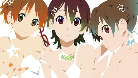 Trio Cute Girls - jun, anime, nodoka, k-on, girls, short hair, manga, glasses, cute, ui