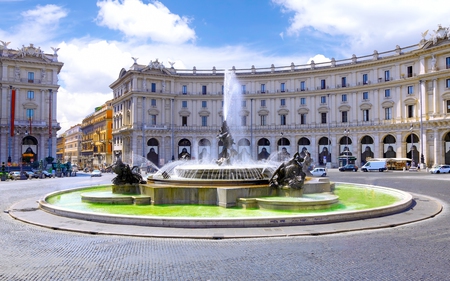 Sunny Italy - square, fountain, city, italy, architecture, rome